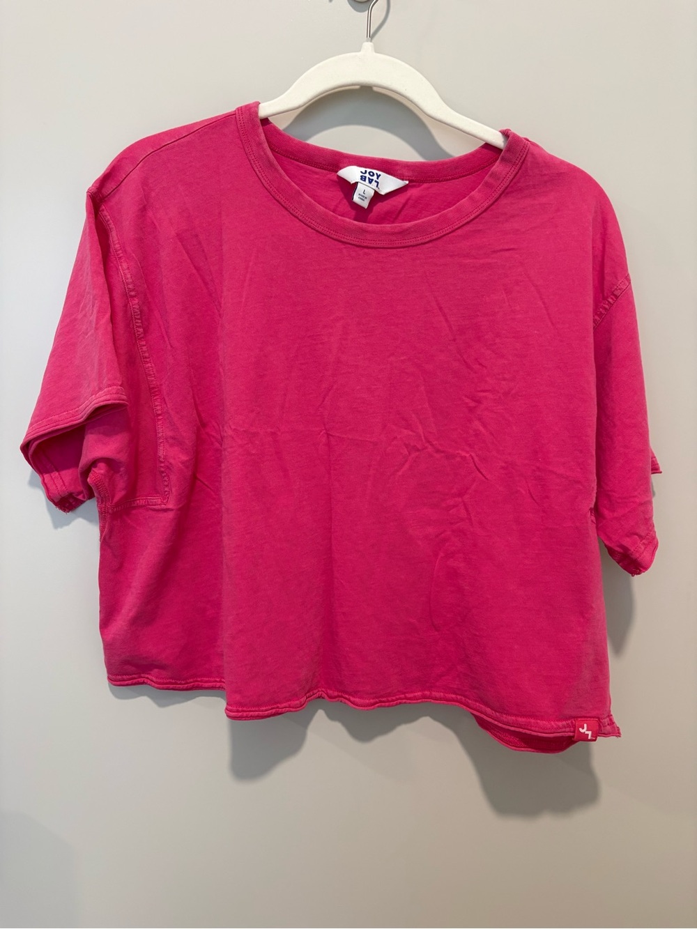 JoyLab Pink Cropped Crewneck Tee